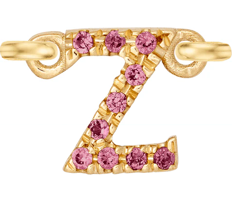 Yellow Gold, Pink Sapphire Letter - Image 28