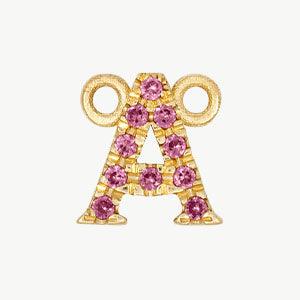 Yellow Gold, Pink Sapphire Letter - Image 29