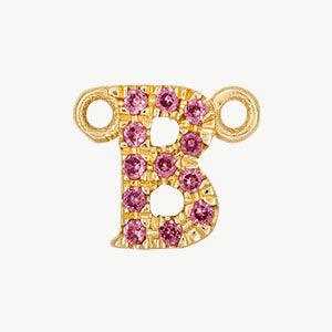Yellow Gold, Pink Sapphire Letter - Image 30