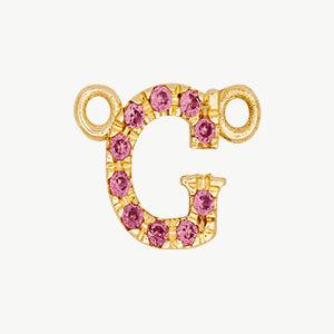 Yellow Gold, Pink Sapphire Letter - Image 35