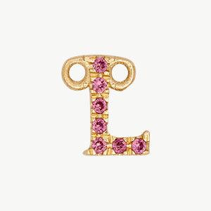 Yellow Gold, Pink Sapphire Letter - Image 40