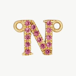 Yellow Gold, Pink Sapphire Letter - Image 42