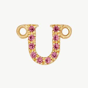 Yellow Gold, Pink Sapphire Letter - Image 49