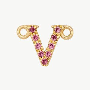 Yellow Gold, Pink Sapphire Letter - Image 50