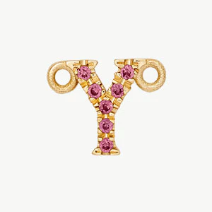 Yellow Gold, Pink Sapphire Letter - Image 53