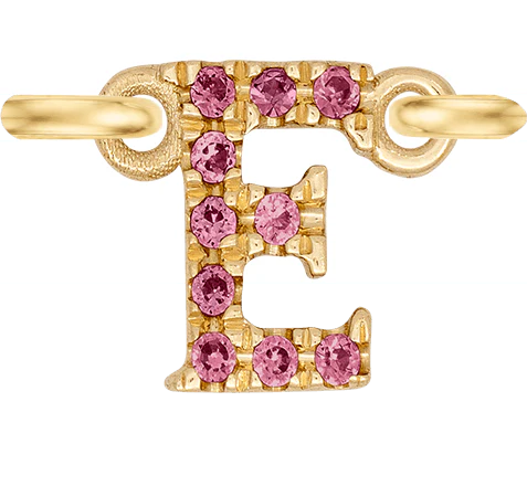 Yellow Gold, Pink Sapphire Letter - Image 7