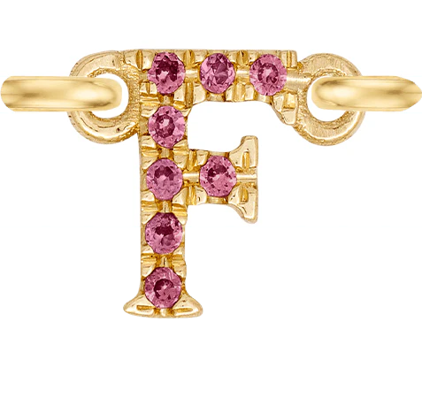 Yellow Gold, Pink Sapphire Letter - Image 8