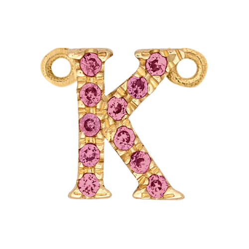 Pink Sapphire + 14k Yellow Gold Letter Charm - Image 10