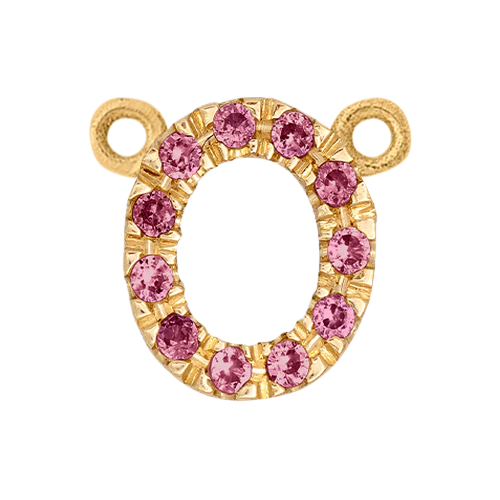 Pink Sapphire + 14k Yellow Gold Letter Charm - Image 13