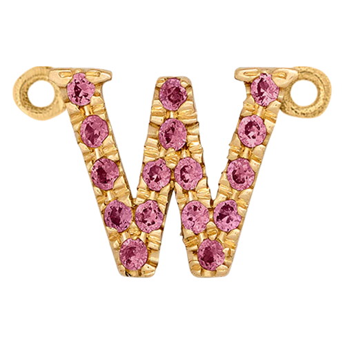 Pink Sapphire + 14k Yellow Gold Letter Charm - Image 20