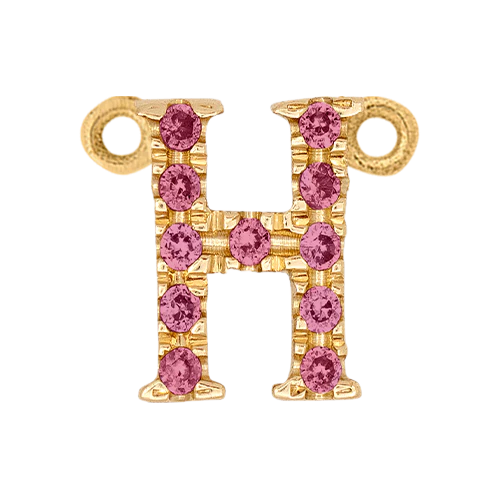 Pink Sapphire + 14k Yellow Gold Letter Charm - Image 26
