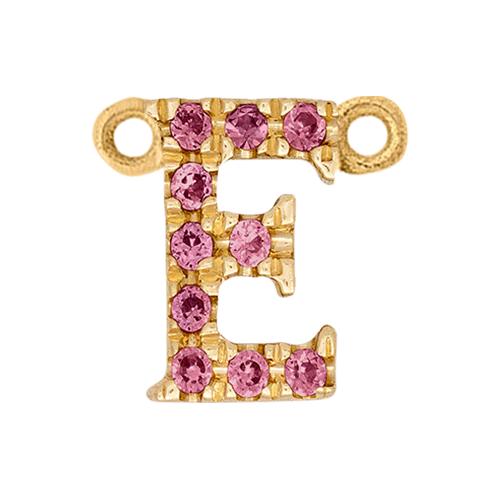Pink Sapphire + 14k Yellow Gold Letter Charm - Image 5