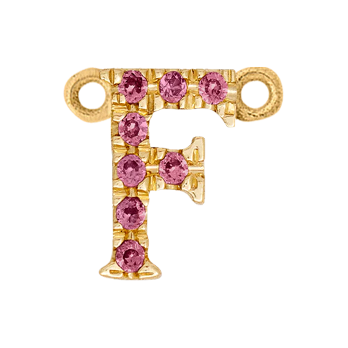 Pink Sapphire + 14k Yellow Gold Letter Charm - Image 6