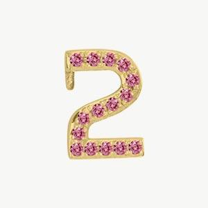 Yellow Gold, Pink Sapphire Number Bead - Image 15