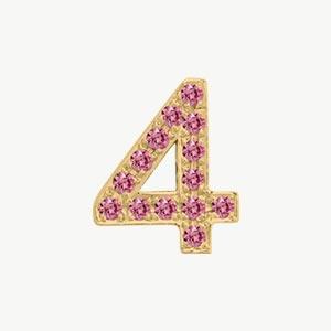 Yellow Gold, Pink Sapphire Number Bead - Image 17