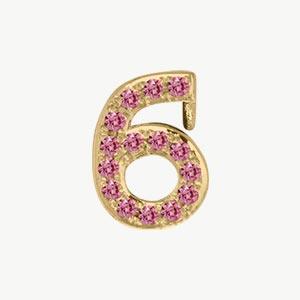 Yellow Gold, Pink Sapphire Number Bead - Image 19