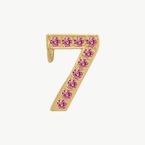 Yellow Gold, Pink Sapphire Number Bead - Image 20