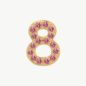 Yellow Gold, Pink Sapphire Number Bead - Image 21