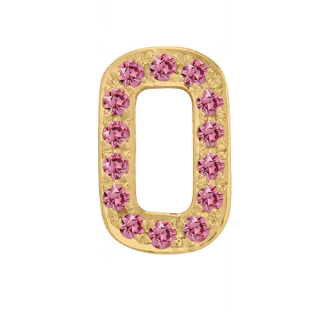 Yellow Gold, Pink Sapphire Number Bead - Image 3
