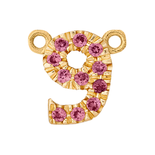 Pink Sapphire + 14k Yellow Gold Number Charm - Image 10