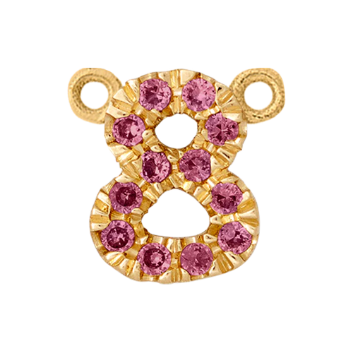 Pink Sapphire + 14k Yellow Gold Number Charm - Image 9