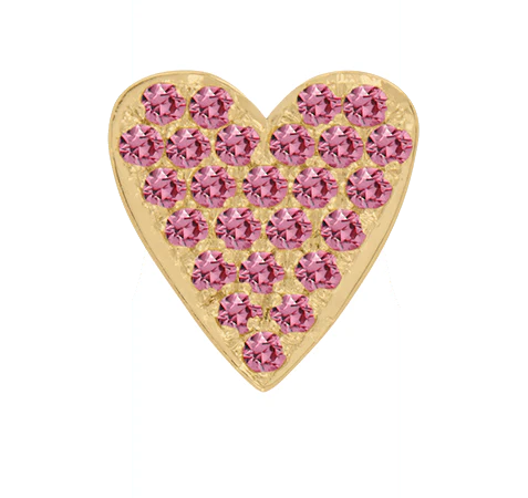Yellow Gold, Pink Sapphire Charm Bead - Image 4