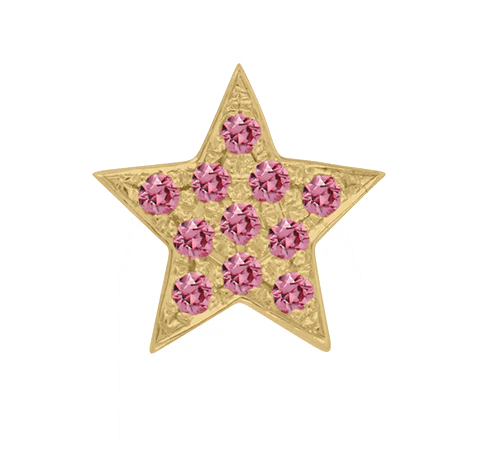 Yellow Gold, Pink Sapphire Charm Bead - Image 5
