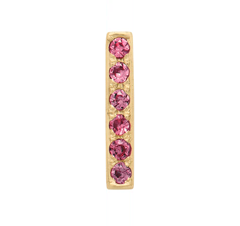 Yellow Gold, Pink Sapphire Letter Bead - Image 11