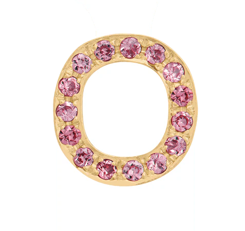 Yellow Gold, Pink Sapphire Letter Bead - Image 17