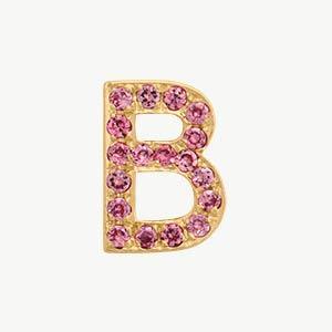 Yellow Gold, Pink Sapphire Letter Bead - Image 30