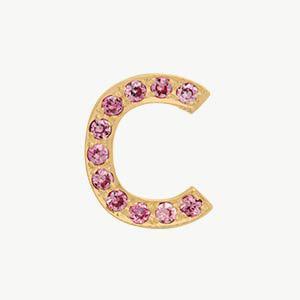 Yellow Gold, Pink Sapphire Letter Bead - Image 31