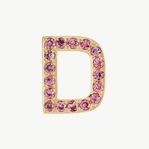 Yellow Gold, Pink Sapphire Letter Bead - Image 32