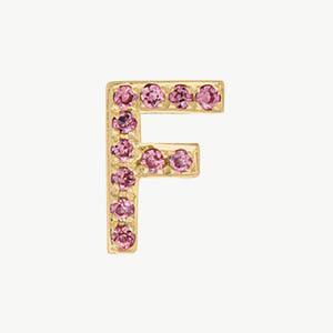 Yellow Gold, Pink Sapphire Letter Bead - Image 34