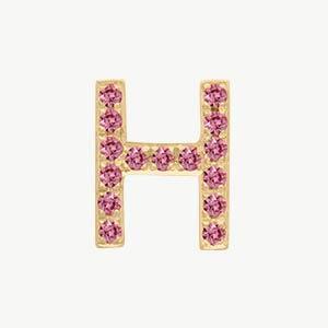 Yellow Gold, Pink Sapphire Letter Bead - Image 36