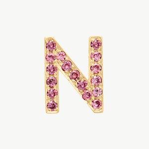Yellow Gold, Pink Sapphire Letter Bead - Image 42