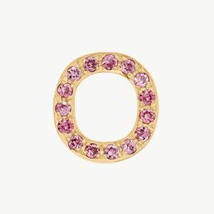 Yellow Gold, Pink Sapphire Letter Bead - Image 43