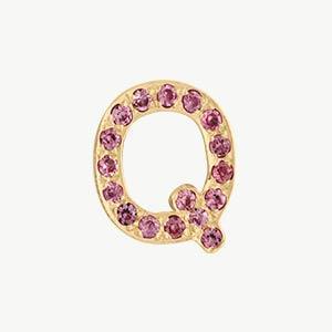 Yellow Gold, Pink Sapphire Letter Bead - Image 45