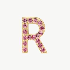 Yellow Gold, Pink Sapphire Letter Bead - Image 46