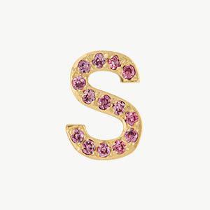 Yellow Gold, Pink Sapphire Letter Bead - Image 47