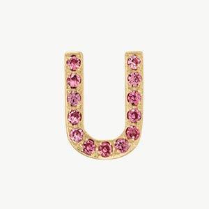 Yellow Gold, Pink Sapphire Letter Bead - Image 49