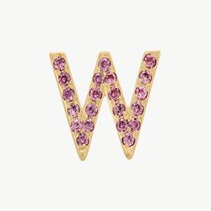 Yellow Gold, Pink Sapphire Letter Bead - Image 51