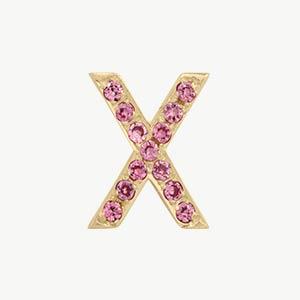 Yellow Gold, Pink Sapphire Letter Bead - Image 52