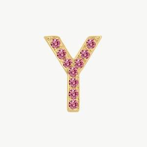 Yellow Gold, Pink Sapphire Letter Bead - Image 53