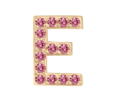 Yellow Gold, Pink Sapphire Letter Bead - Image 7