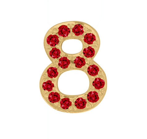 Yellow Gold, Ruby Number Bead - Image 11