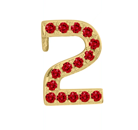 Yellow Gold, Ruby Number Bead - Image 5