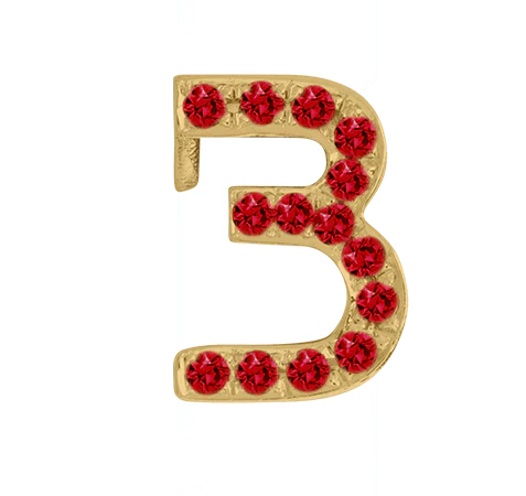Yellow Gold, Ruby Number Bead - Image 6