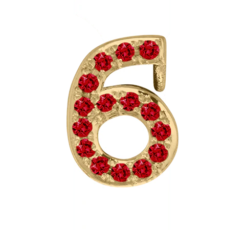 Yellow Gold, Ruby Number Bead - Image 9