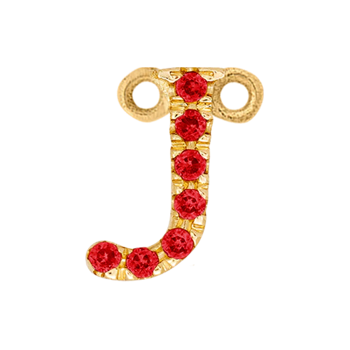 Ruby + 14k Yellow Gold Letter Charm - Image 10