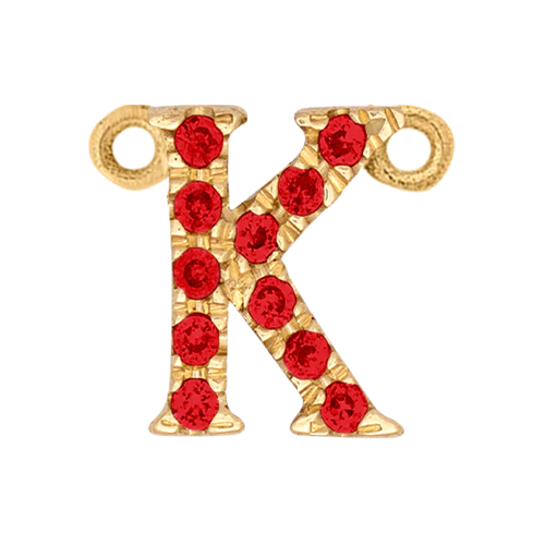 Ruby + 14k Yellow Gold Letter Charm - Image 11